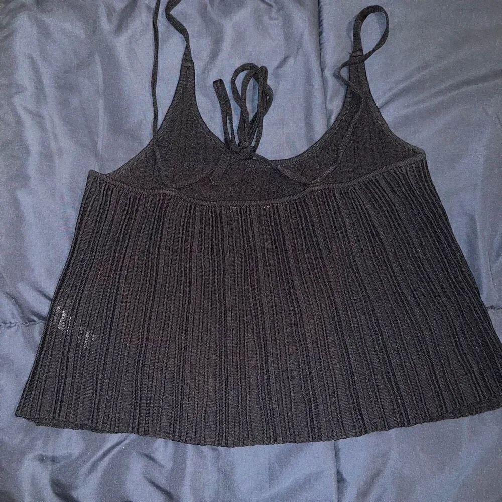 Free People intimately ￼Get to know you black tank tie back size S
